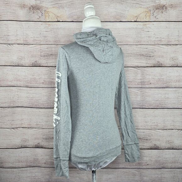 Vintage Abercrombie and Fitch Y2K Hooded Long Sleeve Logo Embroidered Shirt Med - Picture 3 of 8